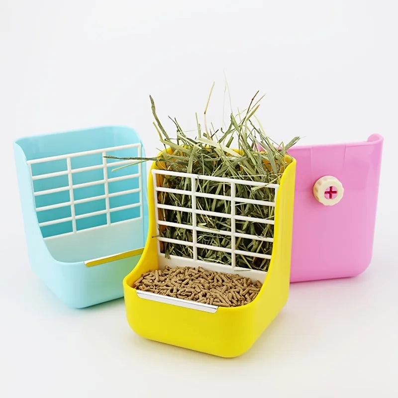 2‑in‑1 Hay Food Feeder Bowl Cage Mount - MyPetDollar.com