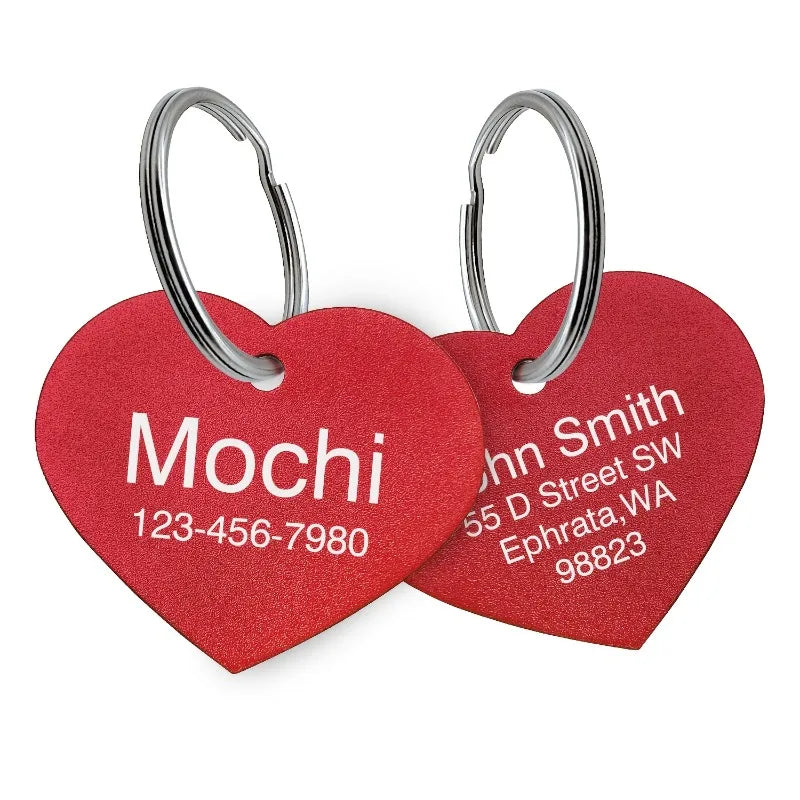 Personalized Custom Aluminum Heart Shape Pet - MyPetDollar.com