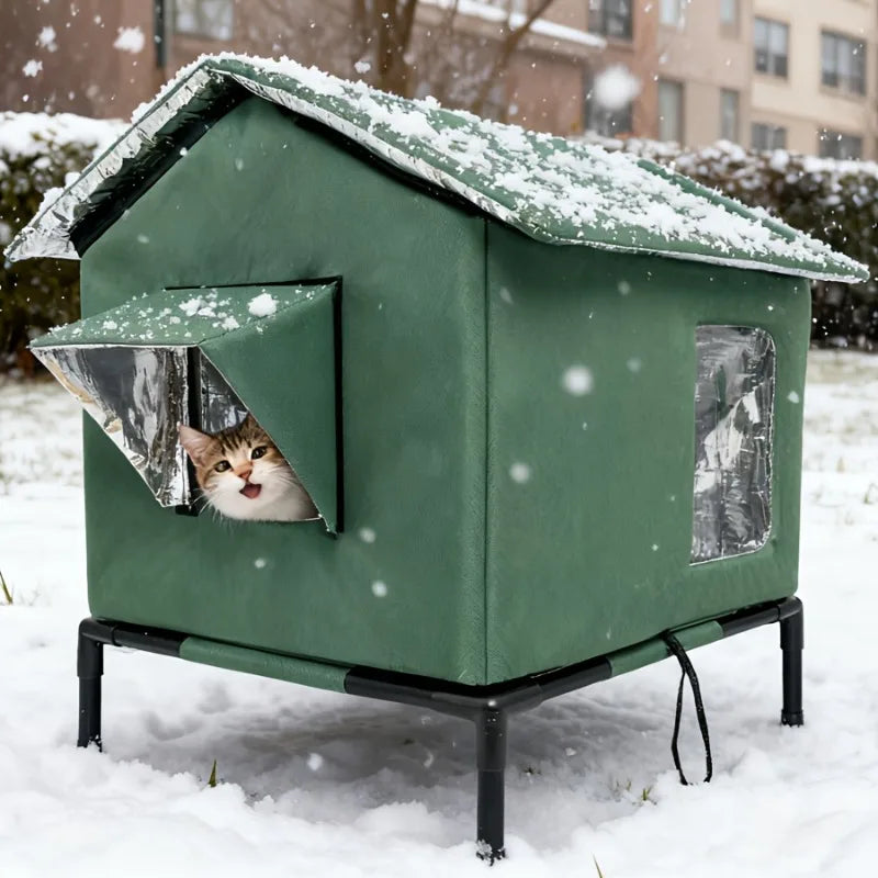 Warm Winter Outdoor Cats Shelter Oxford Cloth Tent
