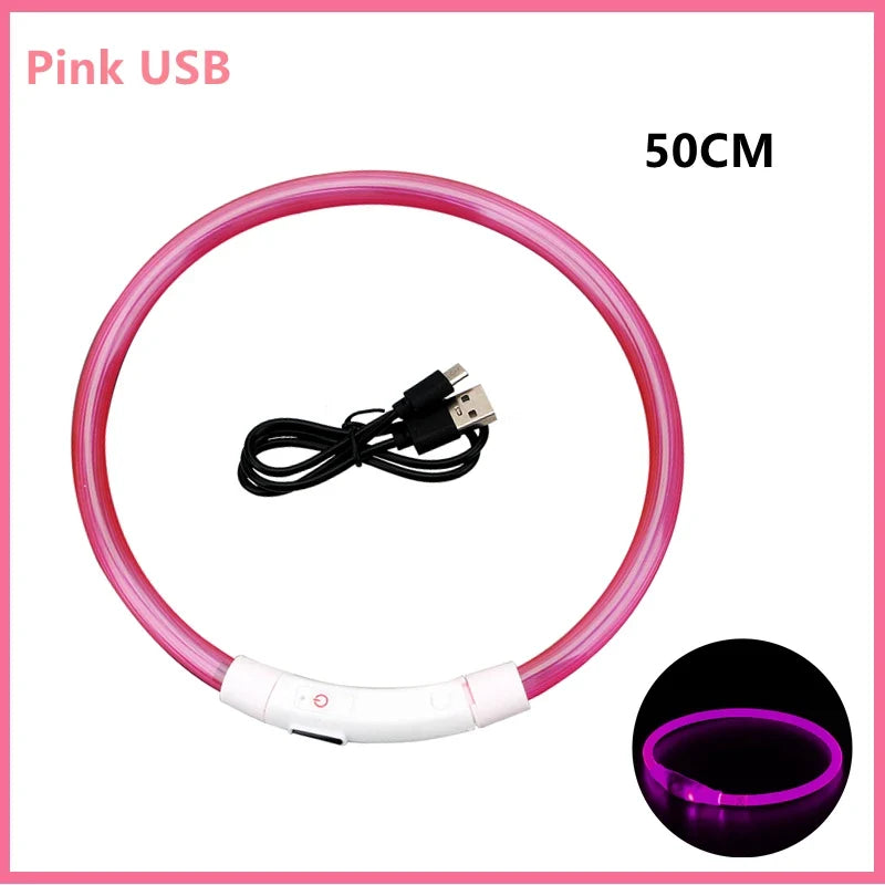 USB Rechargeable Luminous Collar Adjustable - MyPetDollar.com