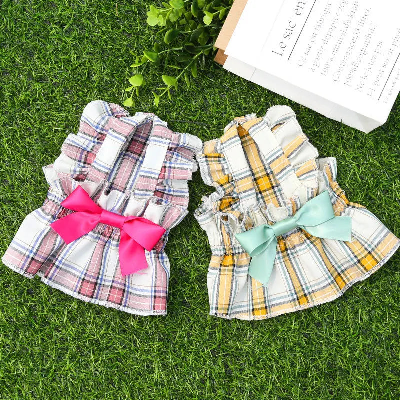 Checkered Dog Dress, Dog Cat, Small and - MyPetDollar.com