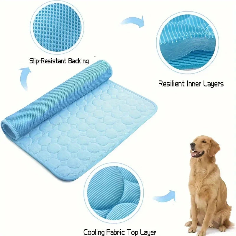Summer Ice Silk Pet Cooling Mat, Breathable - MyPetDollar.com