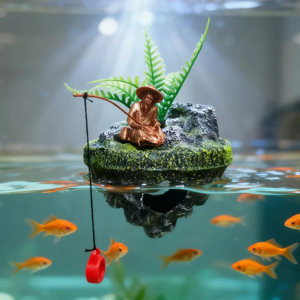 Mini Floating Island Ornament Fishing Man - MyPetDollar.com
