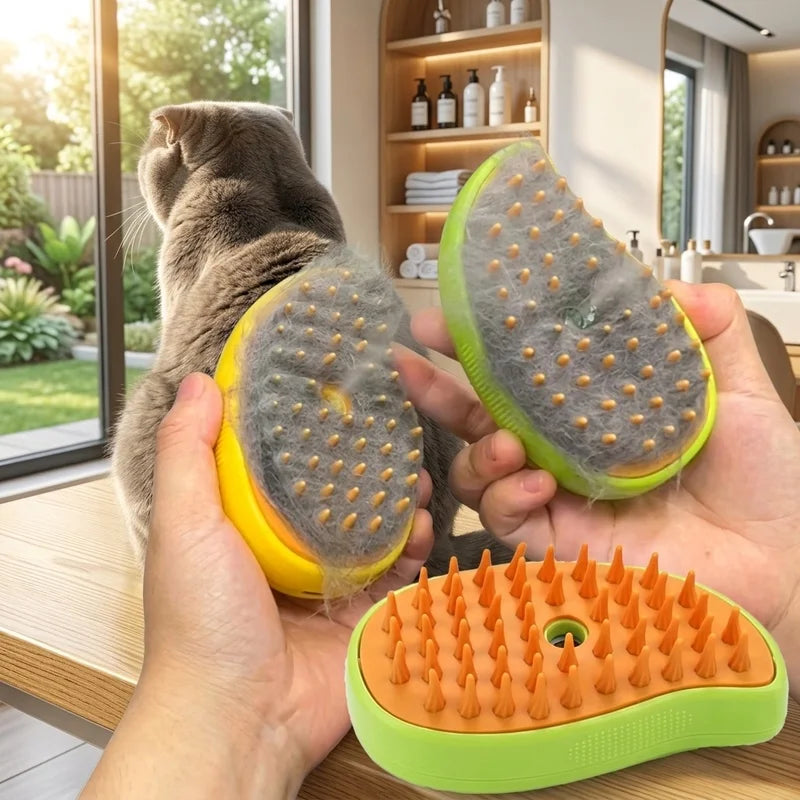 3-in-1 Electric Steam Pet Grooming Brush, - MyPetDollar.com