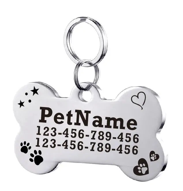 Customized Dog ID Tag Stainless Steel Pet - MyPetDollar.com