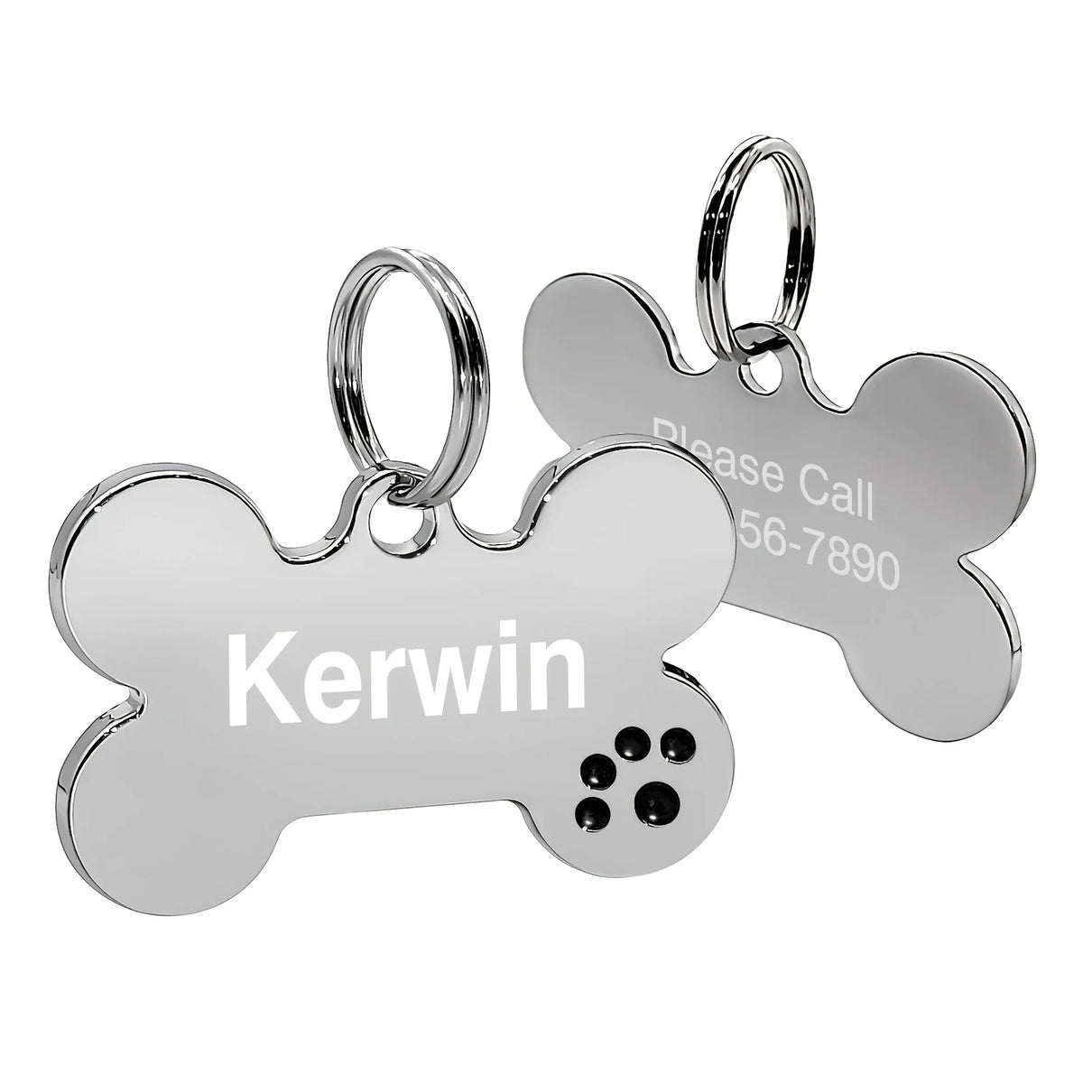 Customized Bone Shape Pet Surname Tag