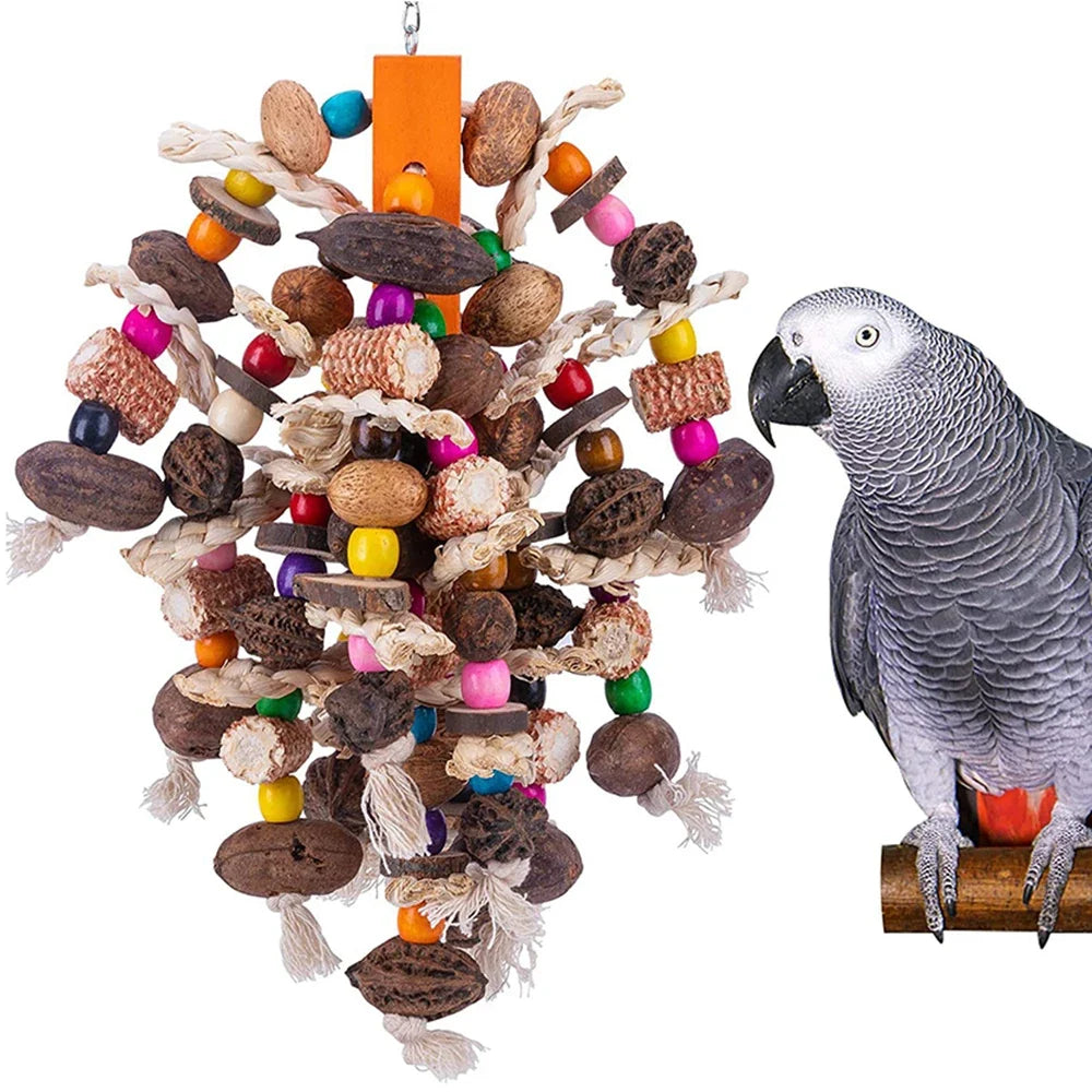 Large Parrot Chewing Toys Wooden Bird Cage - MyPetDollar.com
