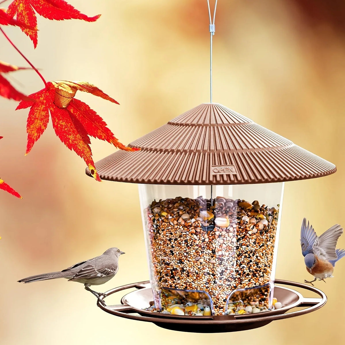 Waterproof Garden Gazebo Hanging Wild Bird Food Feeder
