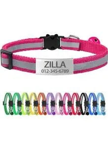 13 Colors Custom Engraved Reflective Cat - MyPetDollar.com