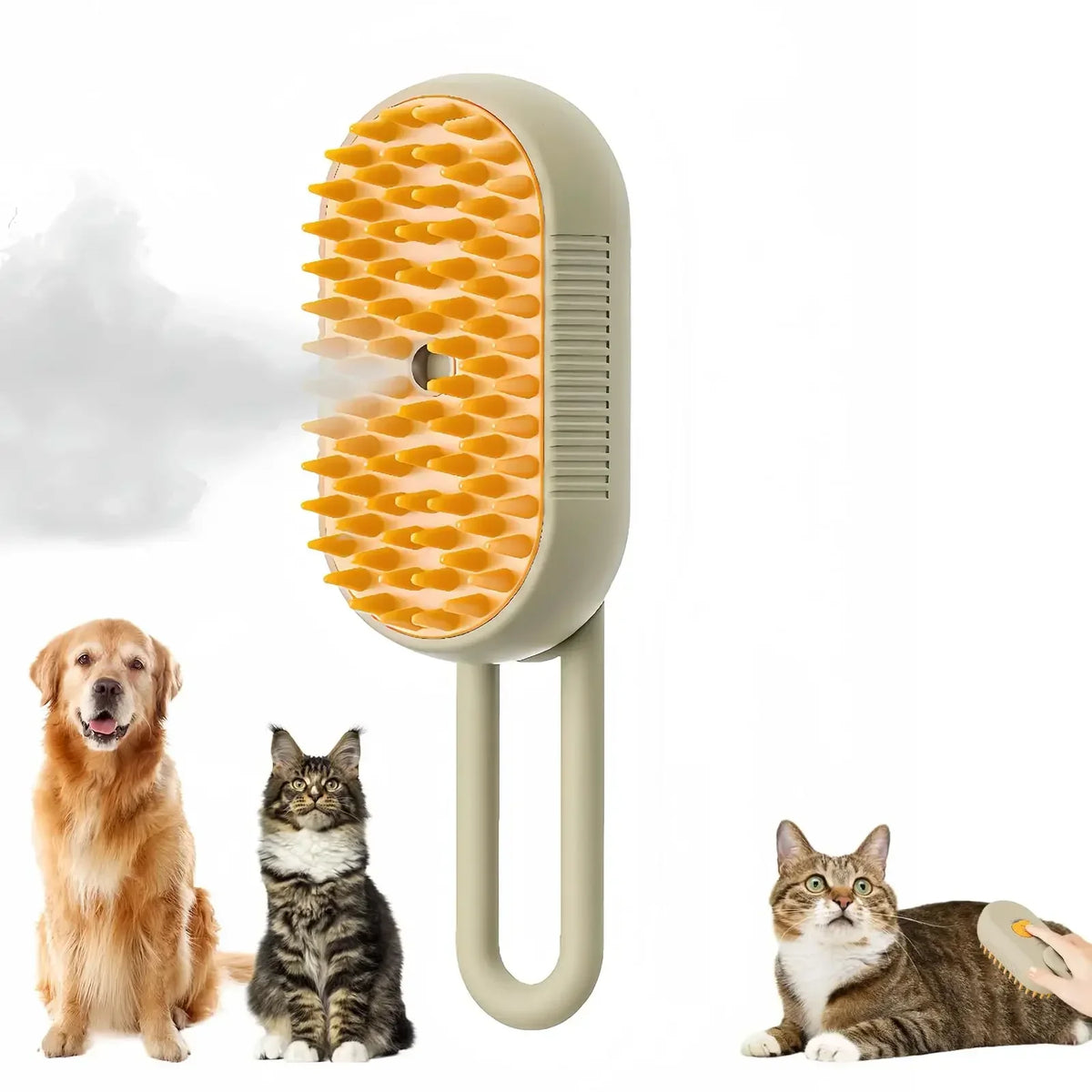 Cat & Dog Spray Massage Grooming Brush 3 in 1 One Button Steam – 5 Colors