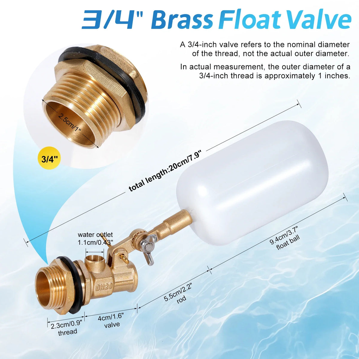 1 2 3 4 Inch Copper Calve Float Ball Dn15 20 Farm Animal – 2 Sizes