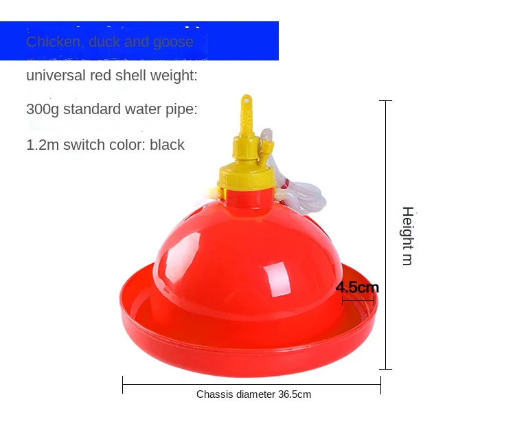 Chicken Duck Goose Broiler Plasson Drinker Plastic Poultry – 4 Colors