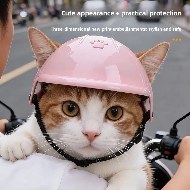 Pet Helmet Pink Dog Cat Motorcycle Pet Dog - MyPetDollar.com