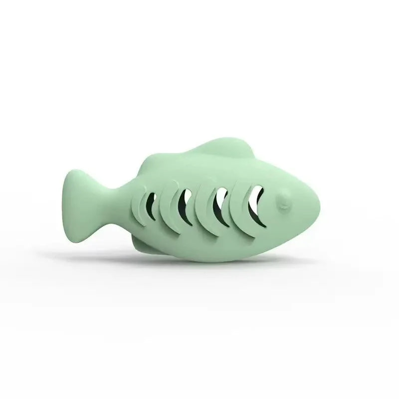 Silicone Leak‑treat Fish Cat Plaything Dental Cleaning Self Play – 3 Colors