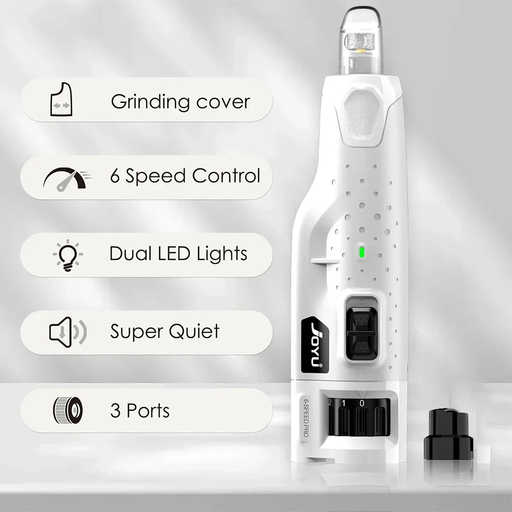 Dog Nail Grinder Dustproof with 2 LED Light, Quiet