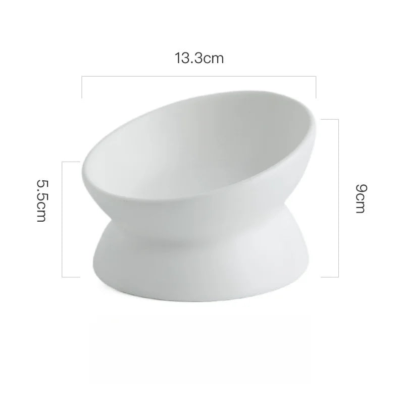 Elevated Cat Bowls Small Dog 15° Tilted Raised Food Feeding – 6 Colors