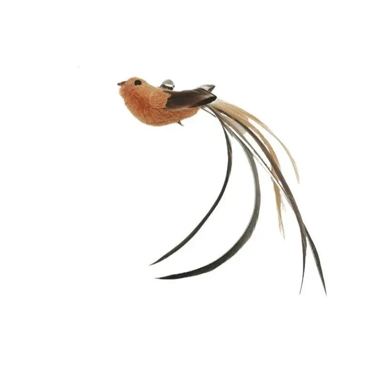 Suction Cup Feather Cat Teasing Stick Simulation Bird Self Fun – 2 Colors