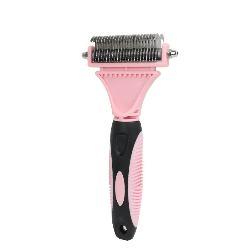 Dual-sided Stainless Steel Pet Grooming Brush – 4 Colors