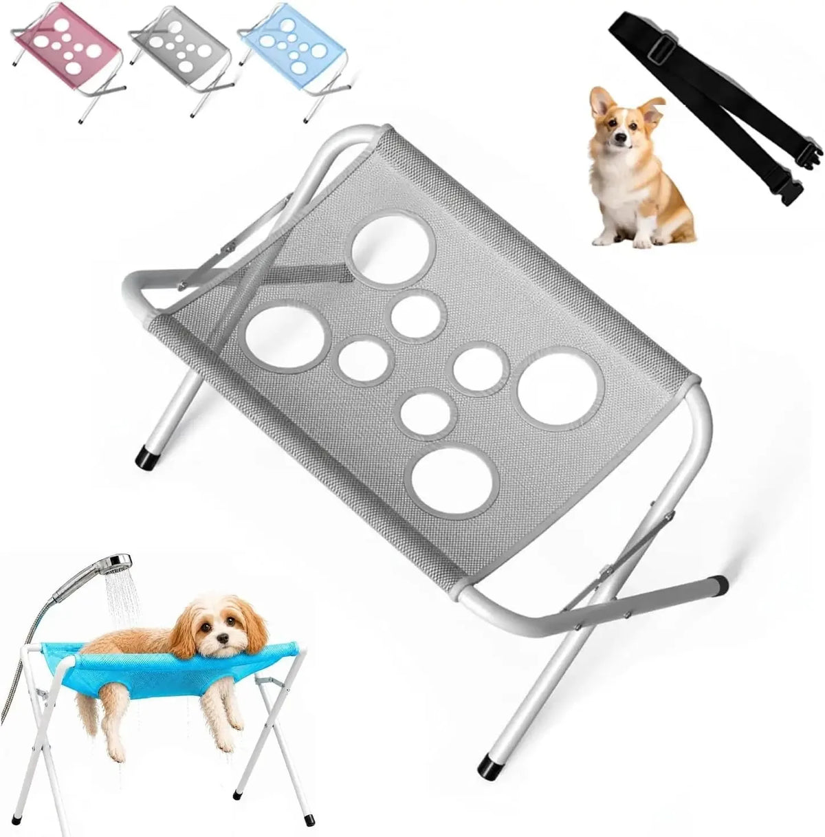 Mesh Dog Grooming Hanging Bed Foldable Pet Paw Bathing Wash