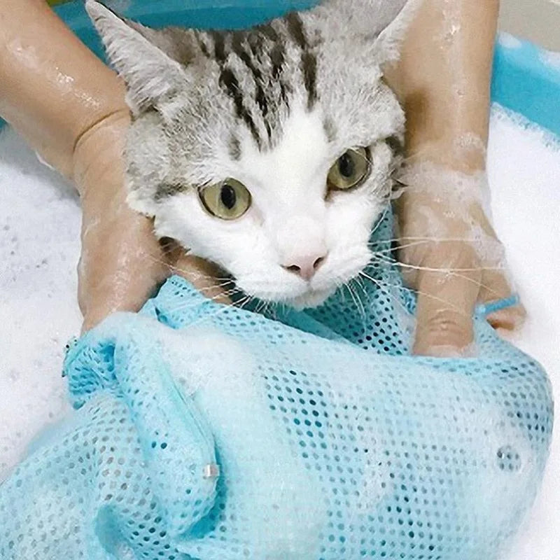 Cat Grooming Shower Bag Mesh Polyester Wash - MyPetDollar.com