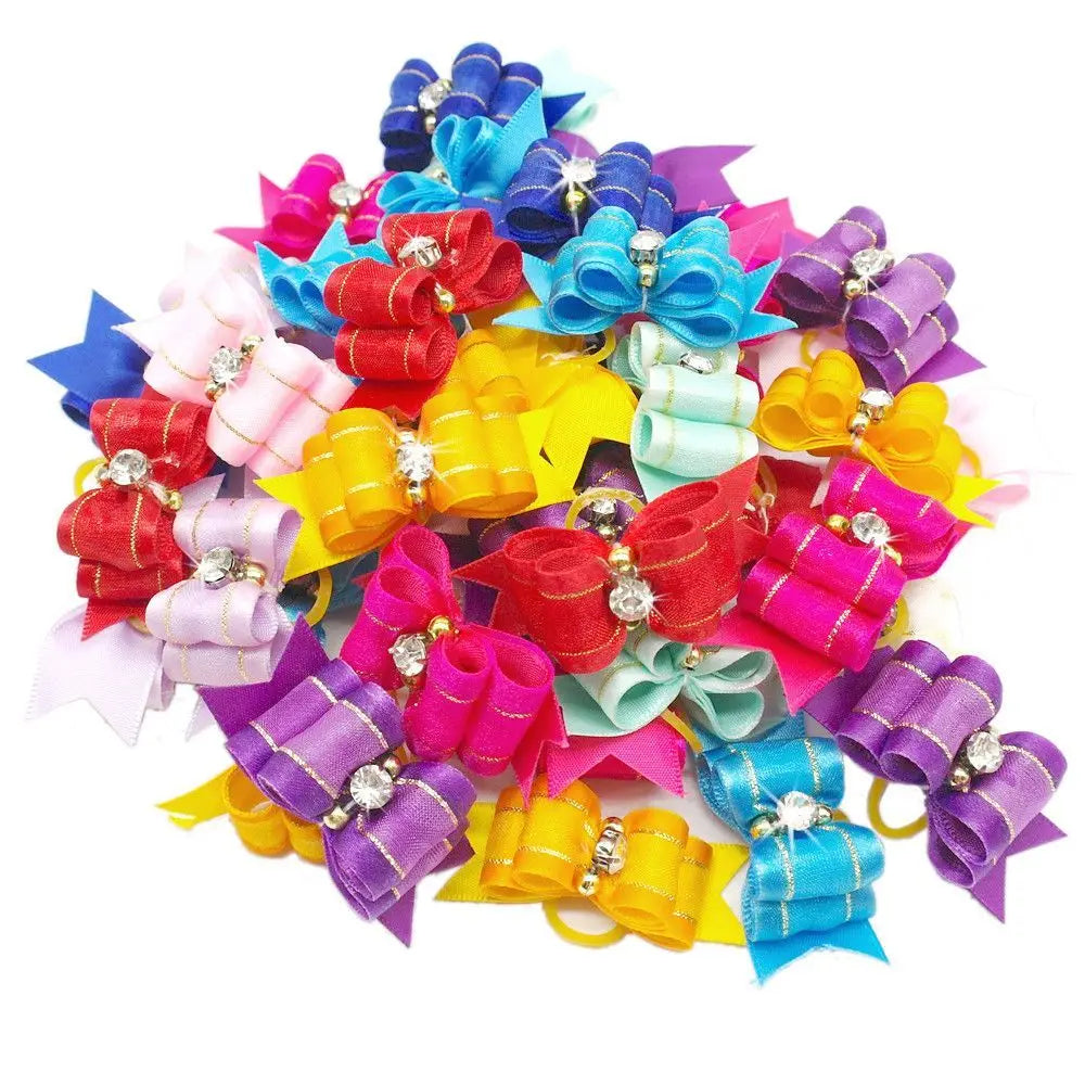 Pack Hair Bows Handmade Clips for Dogs