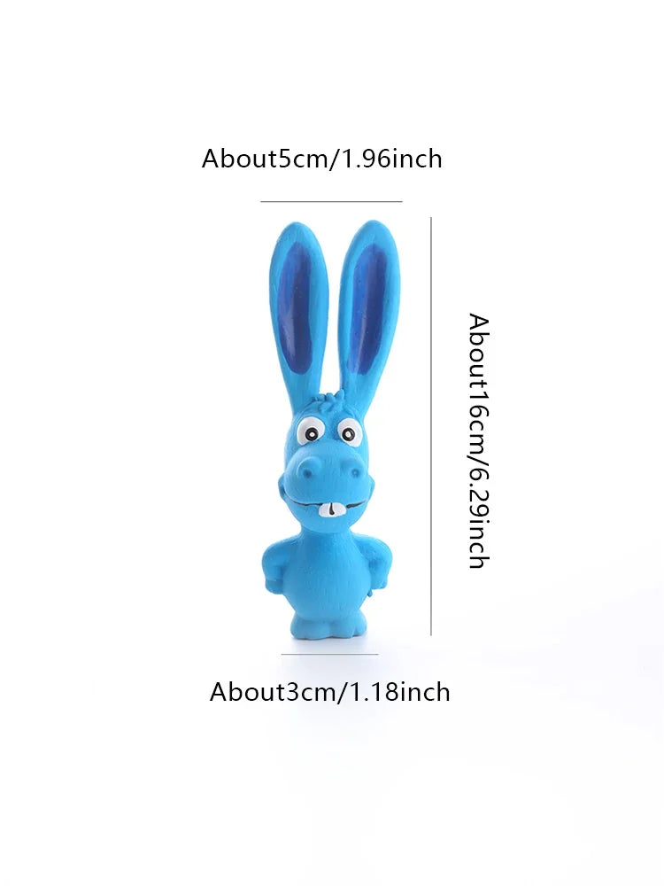 Dog Latex Chew Plaything Naughty Rabbit Squeaky Long Ears Natural for Small Pets