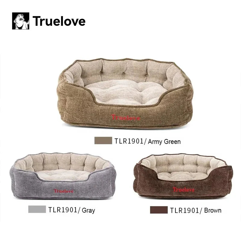 Truelove Washable Plush Dog Bed Round Pet - MyPetDollar.com
