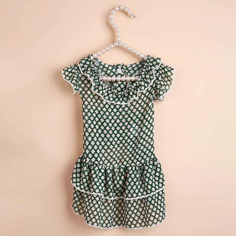 Cute Fashion Ins Style Plaid Pet Dress, - MyPetDollar.com