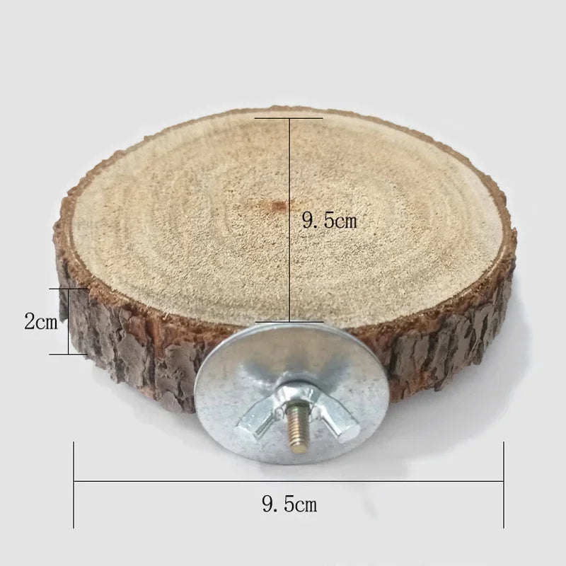 Parrot Hamster Round Stand Board Bird Wooden Platform – 3 Colors