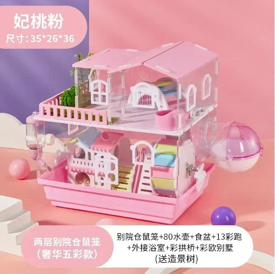 2 3 Layer Acrylic Pet Hamster Enclosure – 6 Colors