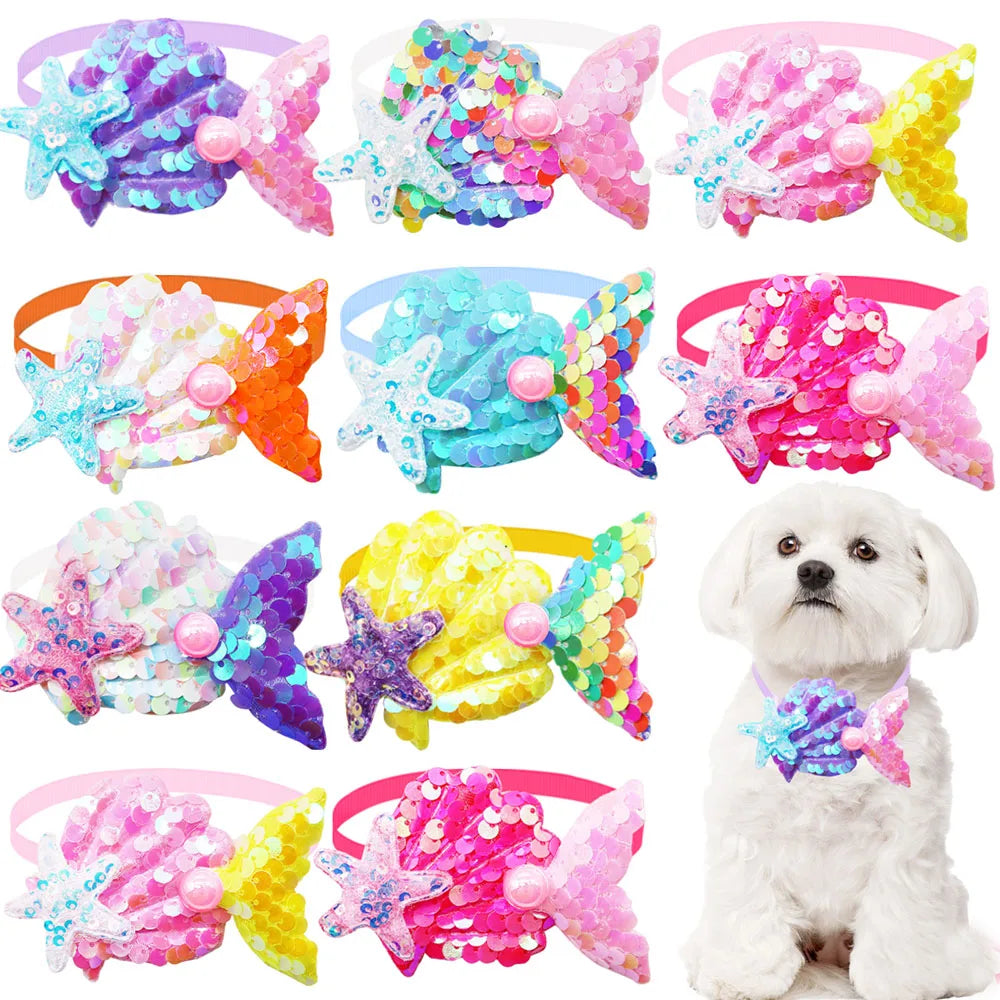 50PCS Shiny Pet Dog Bow Tie Collar - MyPetDollar.com