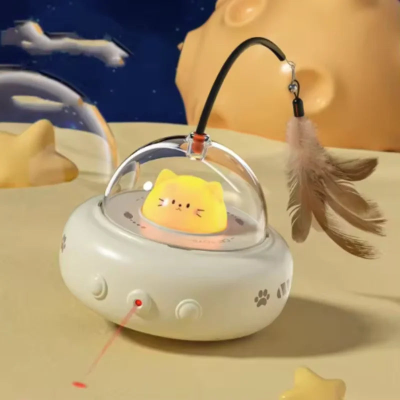 Electric UFO Smart Teaser Cat Plaything with Bell Interactive Pet – 3 Colors