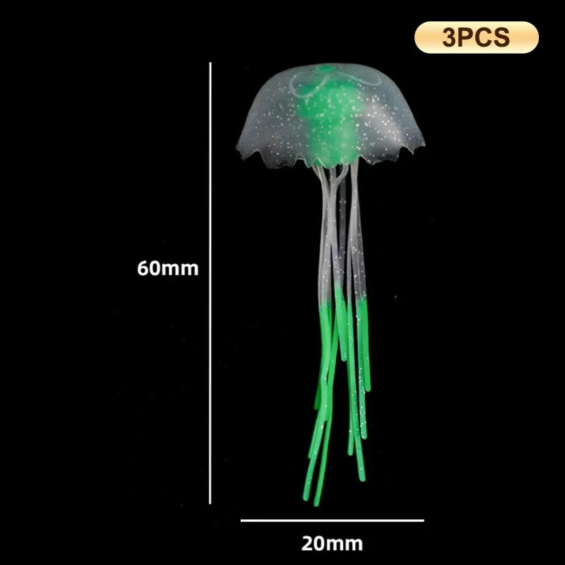Glowing Silicone Jellyfish Aquarium Decoration – 29 Colors