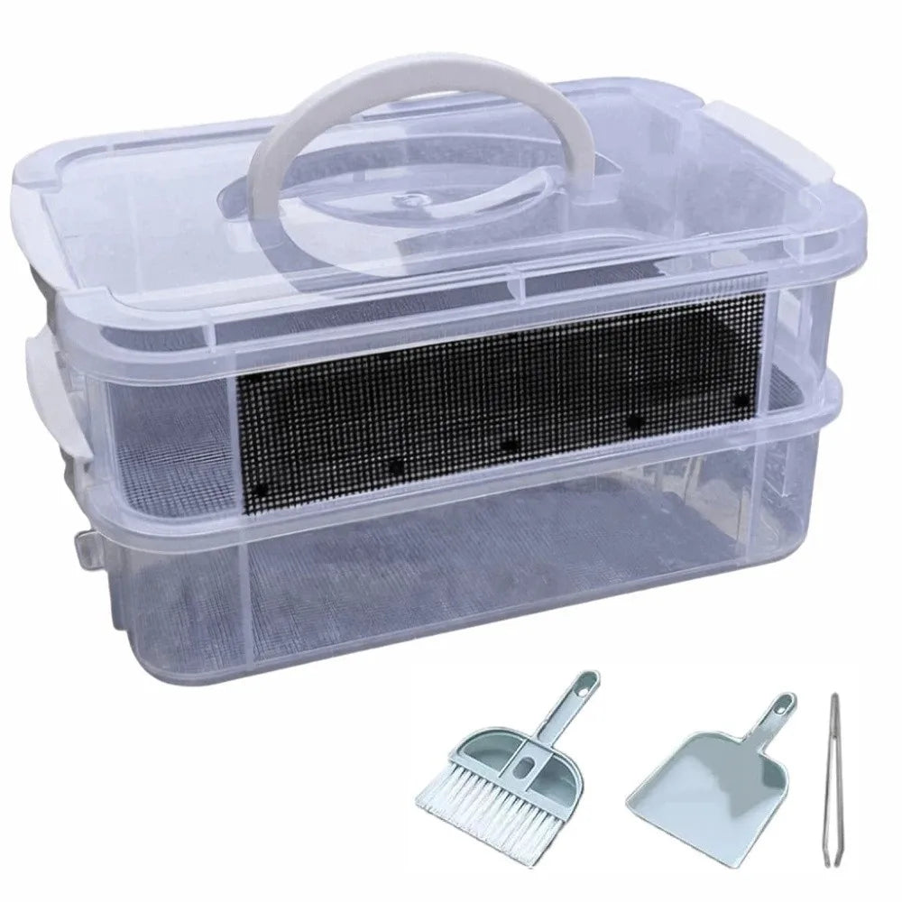 Mesh Transparent Mealworm Breeding Box – Livestock Feeders & Waterers