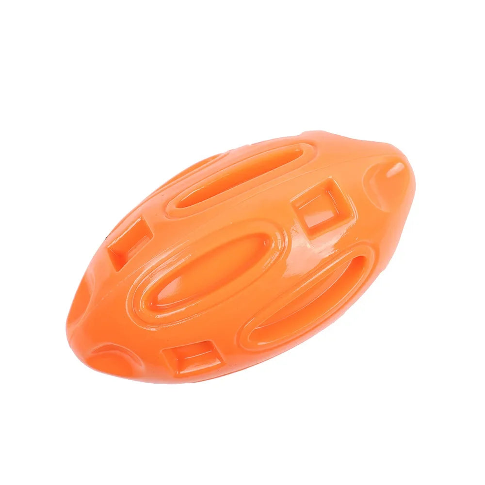 Rubber Dog Toy Ball Squeaky Rugby Teeth Cleaning Pet Grinding – 5 Colors