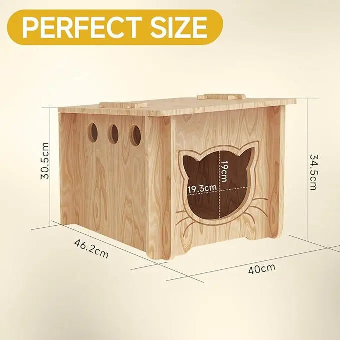 Warm Solid Wood Cat Nest Doghouse Furniture Integrated Pet