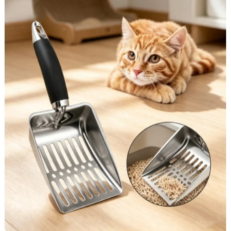 Metal Long‑Handle Cat Litter Scoop Pet Waste - MyPetDollar.com
