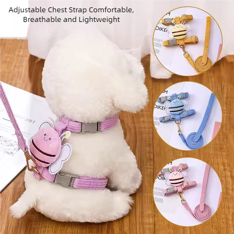 Adjustable Bee Pattern Pet Harness Leash Kit - MyPetDollar.com