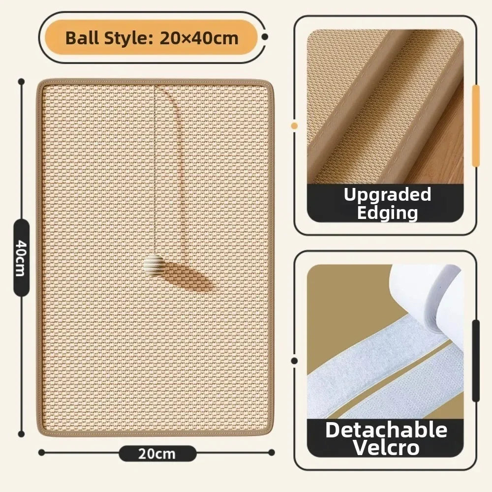 Sisal Cat Scratching Board Wall Mount Wear Resistant Pet