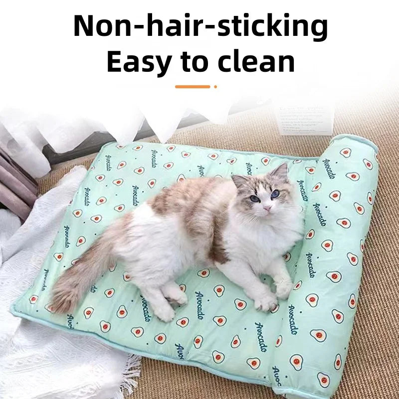 Ice Silk Pet Cooling Mat with Pillow, - MyPetDollar.com