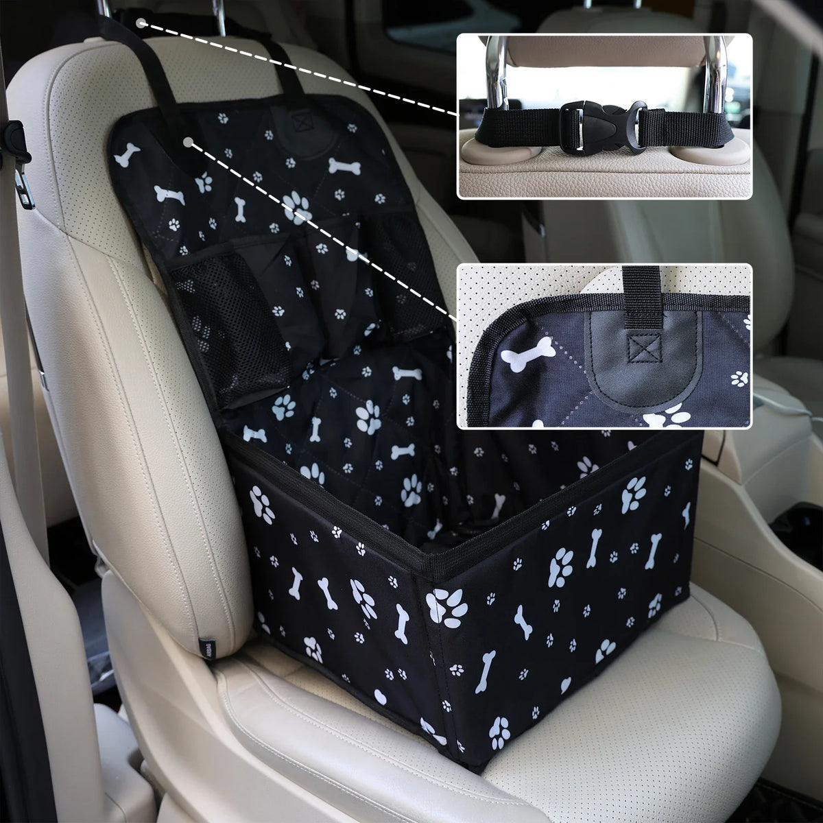 Pet Dog Car Seat with Storage Pockets - MyPetDollar.com