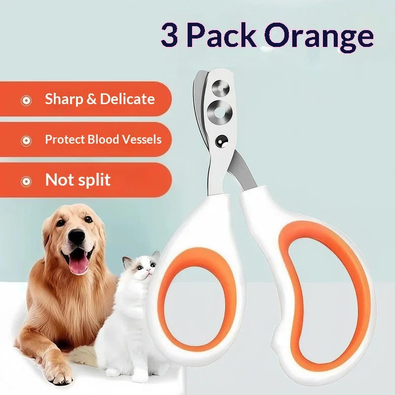 Silicone Handle Pet Nail Clipper Stainless Steel Safe Paw