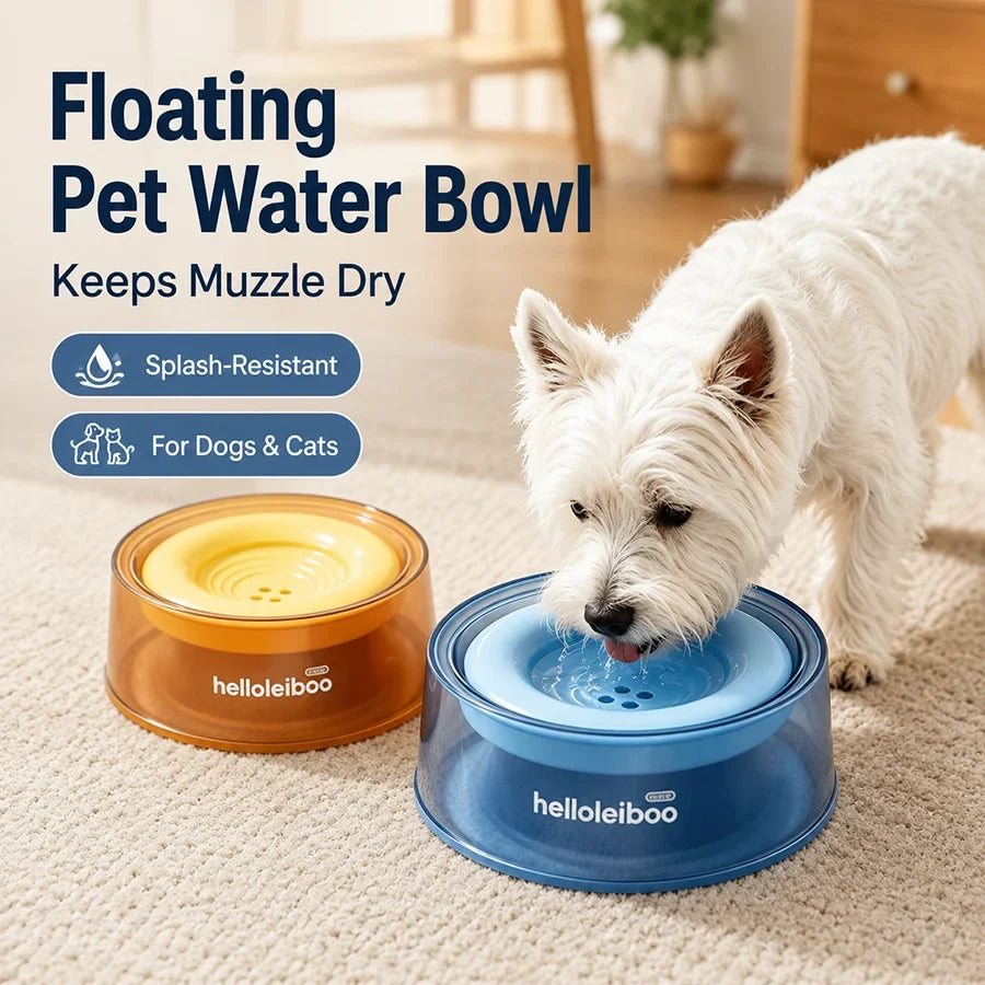 1200ml Floating Dog Bowl Anti Splash Slow - MyPetDollar.com