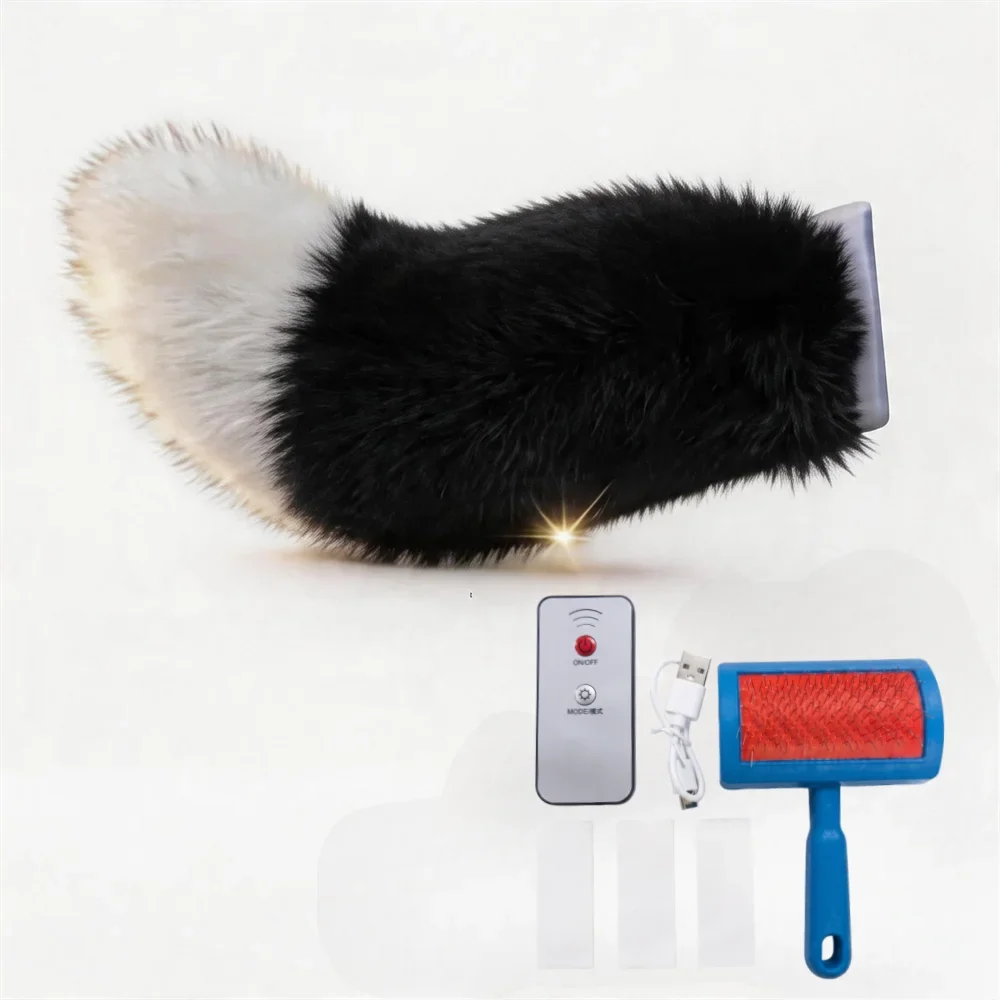 Fluffy Motorcycle Tail Decoration Vehicle Plush Car Moving