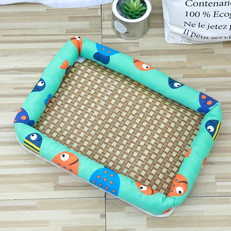 Summer Cooling Ice Nest Rattan Pet Bed Dog - MyPetDollar.com