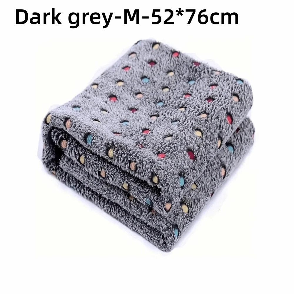 Warm Ultra-soft Pet Bed Blanket Breathable Cute Dot Pattern – 12 Colors