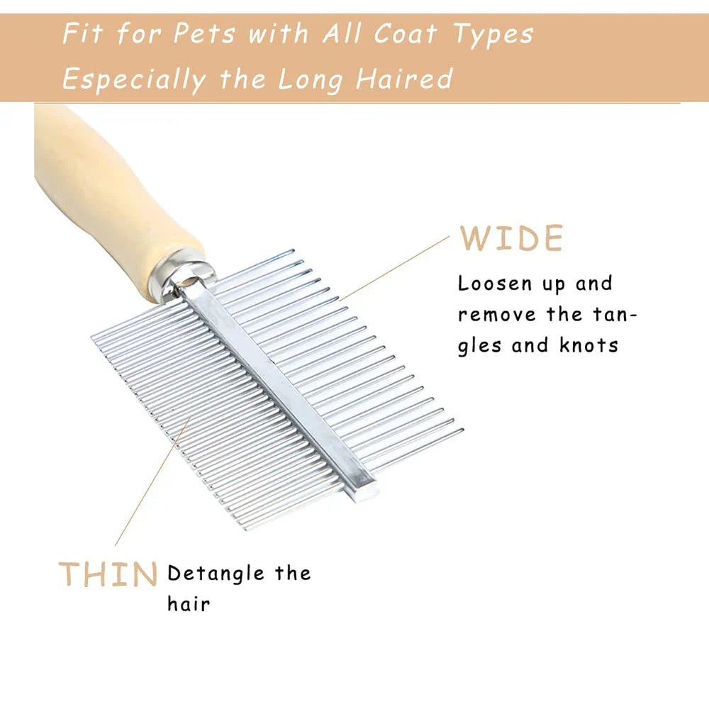 1Pcs Pet Wooden Handle Comb Cats/Dogs - MyPetDollar.com
