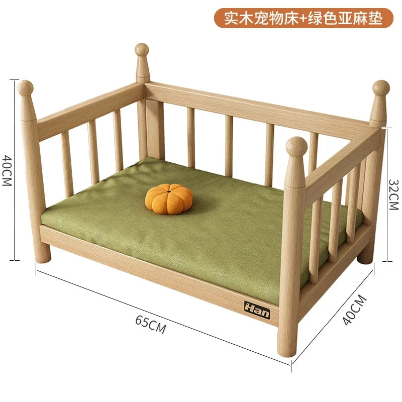 Nordic Wood Dog Kennel Raised Guardrails - MyPetDollar.com
