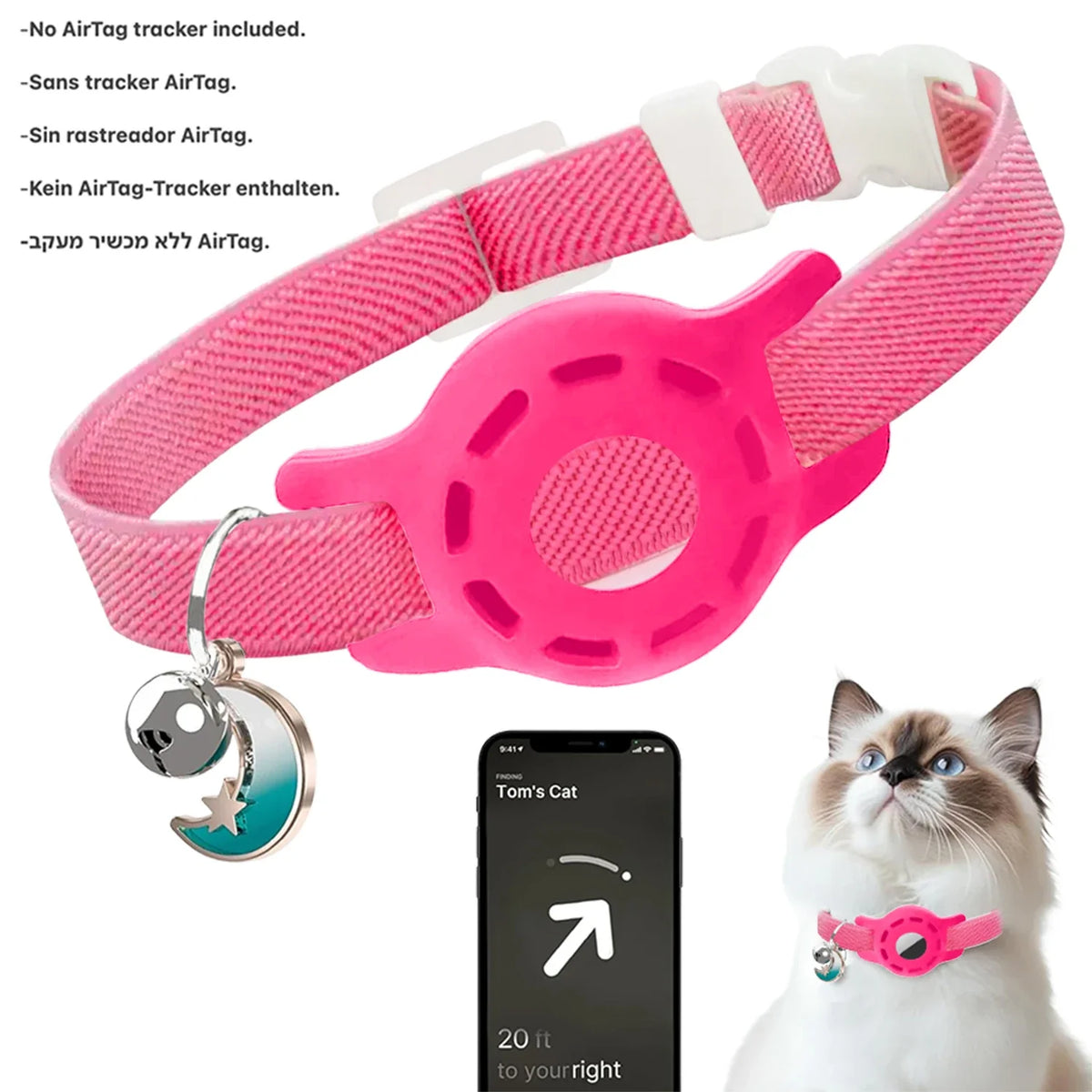 Fashion Airtag Pet Collar Adjustable Elastic - MyPetDollar.com