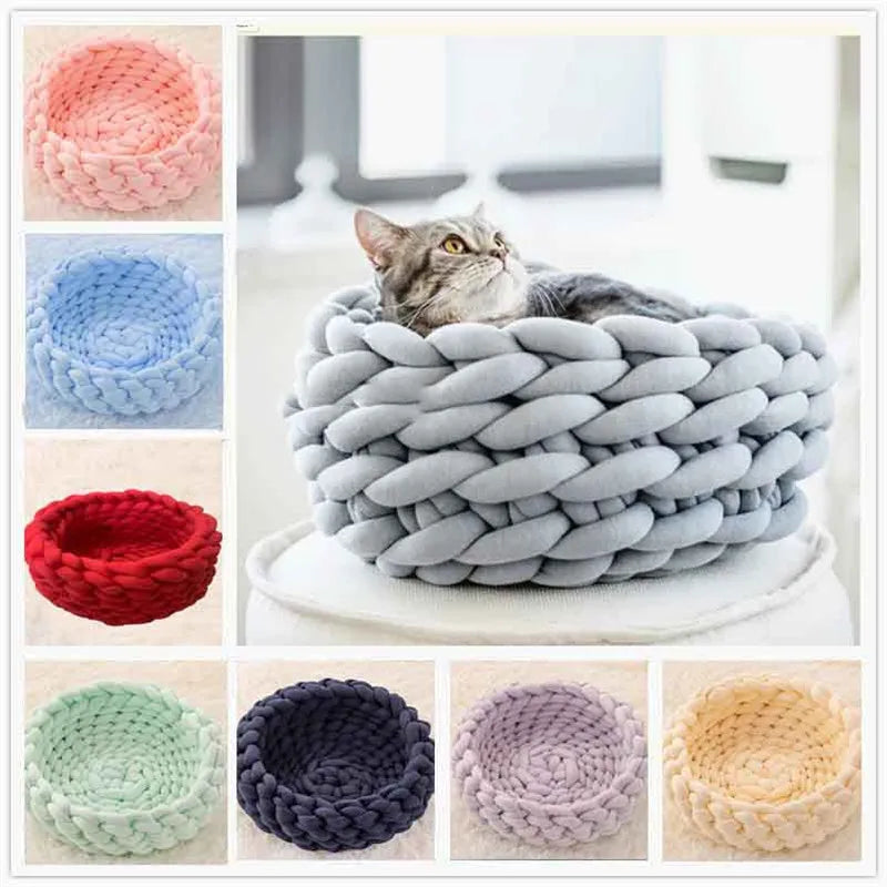 Handmade Knit Warm Soft Dog Cat Bed Mats Pet - MyPetDollar.com